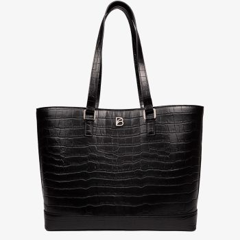bonatina-bolso-cuero-croco-negro-lucrecia-grande-cuero-artesanal-frente-171.jpg Bolso Bonatina de cuero croco negro de cuero artesanal, modelo Lucrecia, tamaño grande , vista de frente