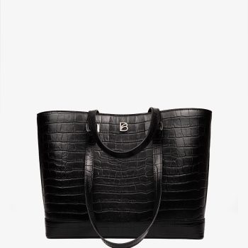 bonatina-bolso-cuero-croco-negro-lucrecia-grande-cuero-artesanal-frente1-171.jpg Bolso Bonatina de cuero croco negro de cuero artesanal, modelo Lucrecia, tamaño grande , vista de frente1