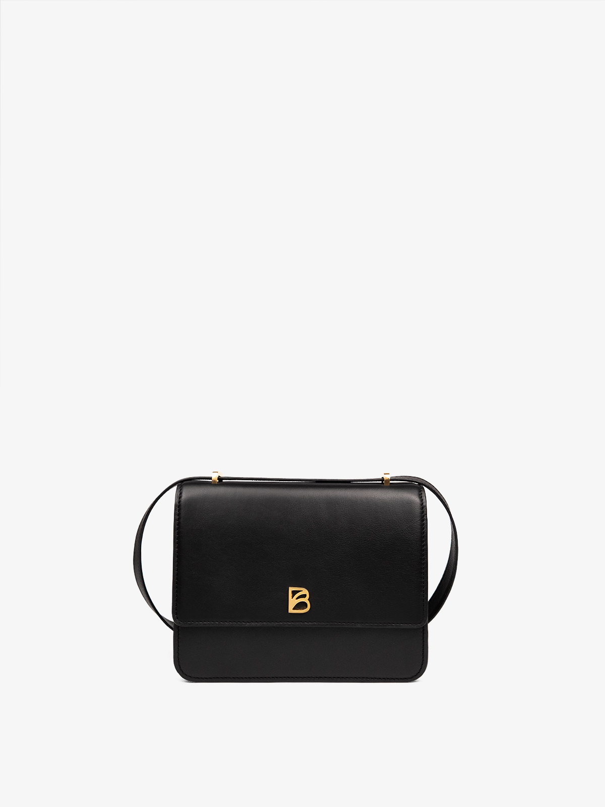 Cartera de cuero artesanal Bonatina, modelo Julia, tamaño pequeño, color negro, vista de frente