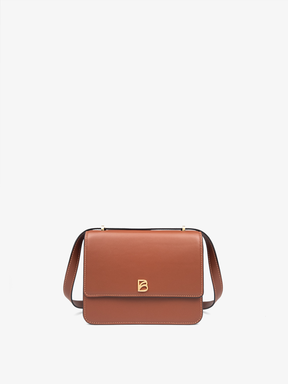 Cartera de cuero artesanal Bonatina, modelo Julia, tamaño pequeño, color suela, vista de frente